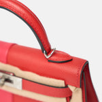 Hermès Mini Kelly 20 Tricolor RedPink Blue Interior Epsom PHW