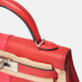Hermès Mini Kelly 20 Tricolor RedPink Blue Interior Epsom PHW