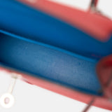Hermès Mini Kelly 20 Tricolor RedPink Blue Interior Epsom PHW