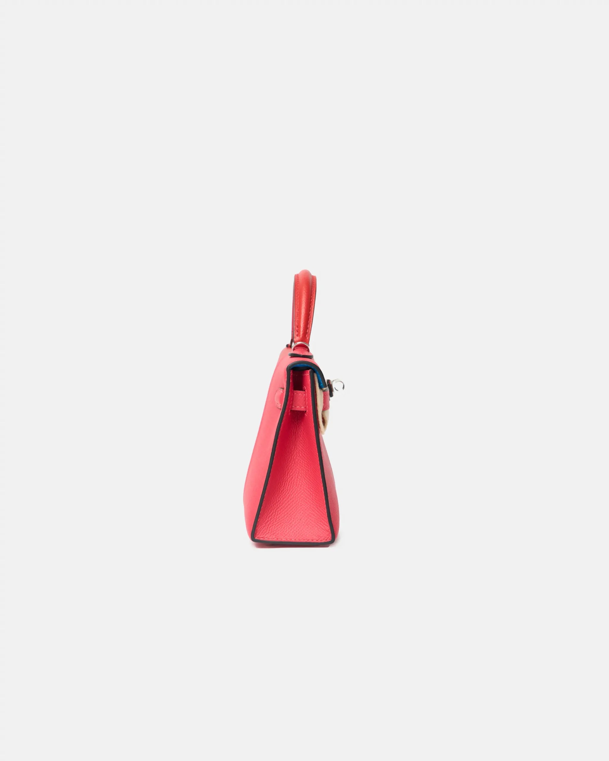 Hermès Mini Kelly 20 Tricolor RedPink Blue Interior Epsom PHW