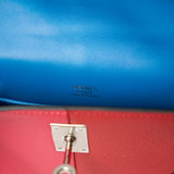 Hermès Mini Kelly 20 Tricolor RedPink Blue Interior Epsom PHW