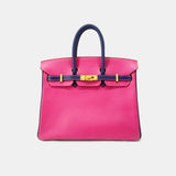 Hermès Birkin 25 Rose Tyrien/Blue Electric Epsom Brushed GHW