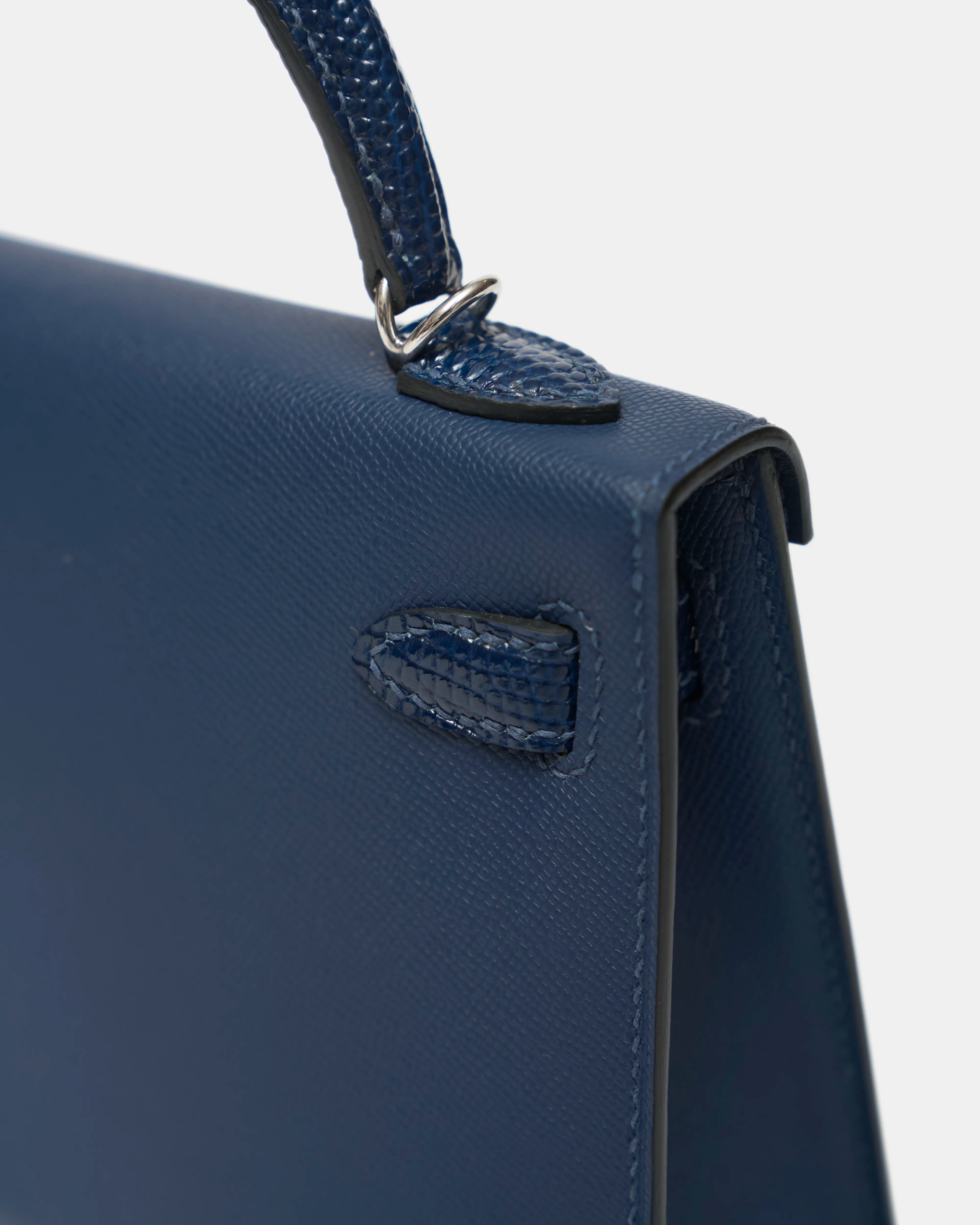 Hermès Mini Kelly Navy Lizard  Madame Leather PHW