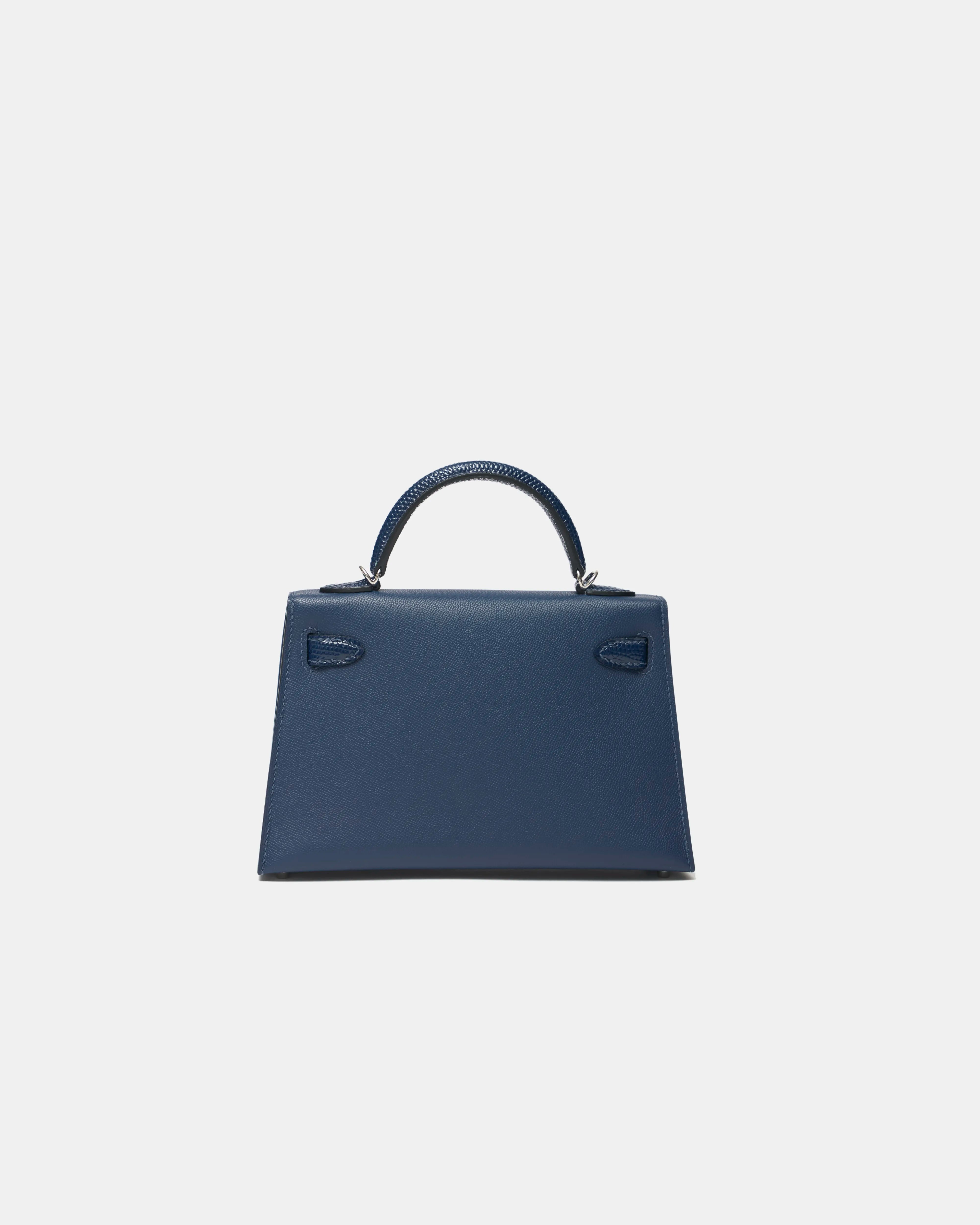 Hermès Mini Kelly Navy Lizard  Madame Leather PHW