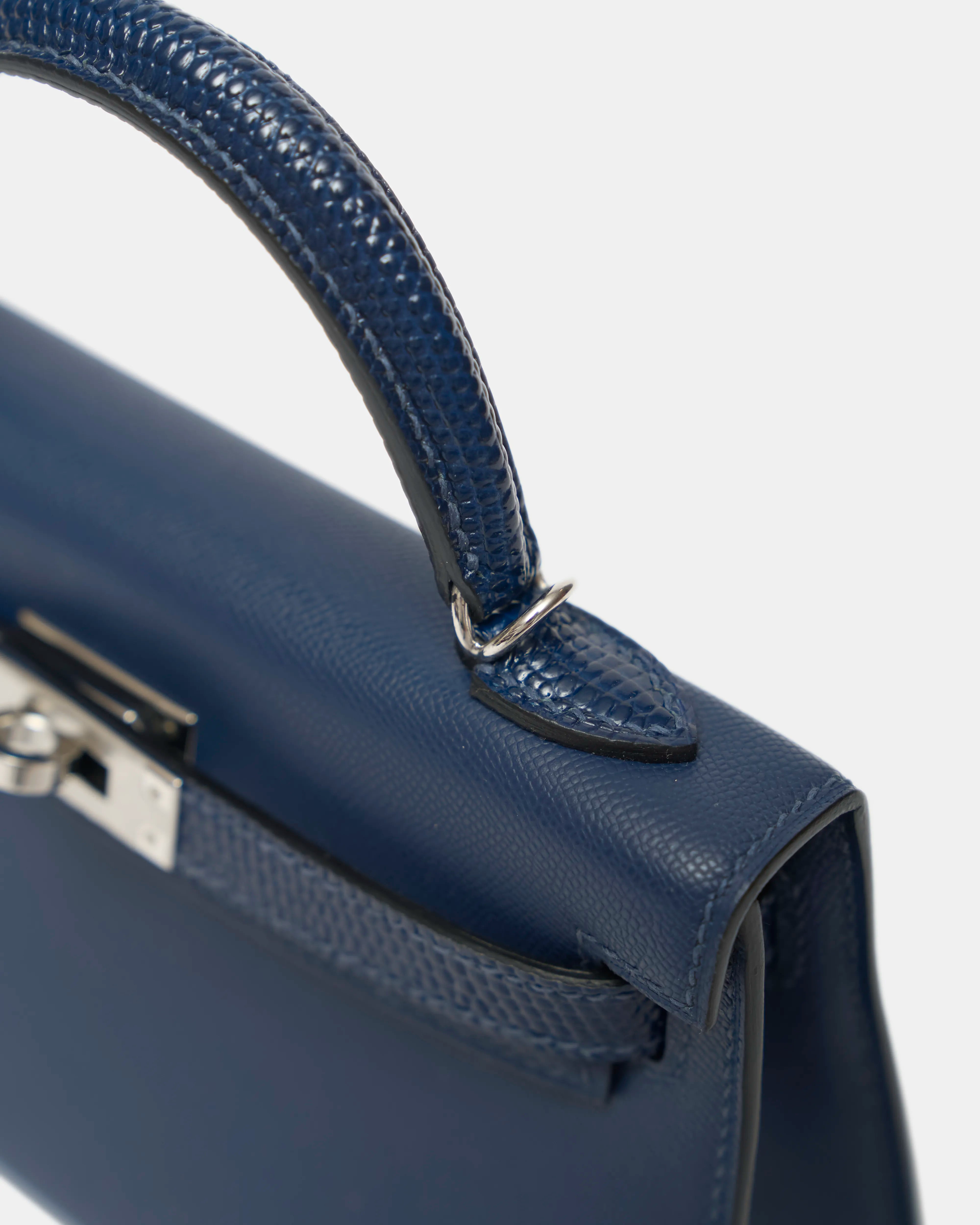 Hermès Mini Kelly Navy Lizard  Madame Leather PHW