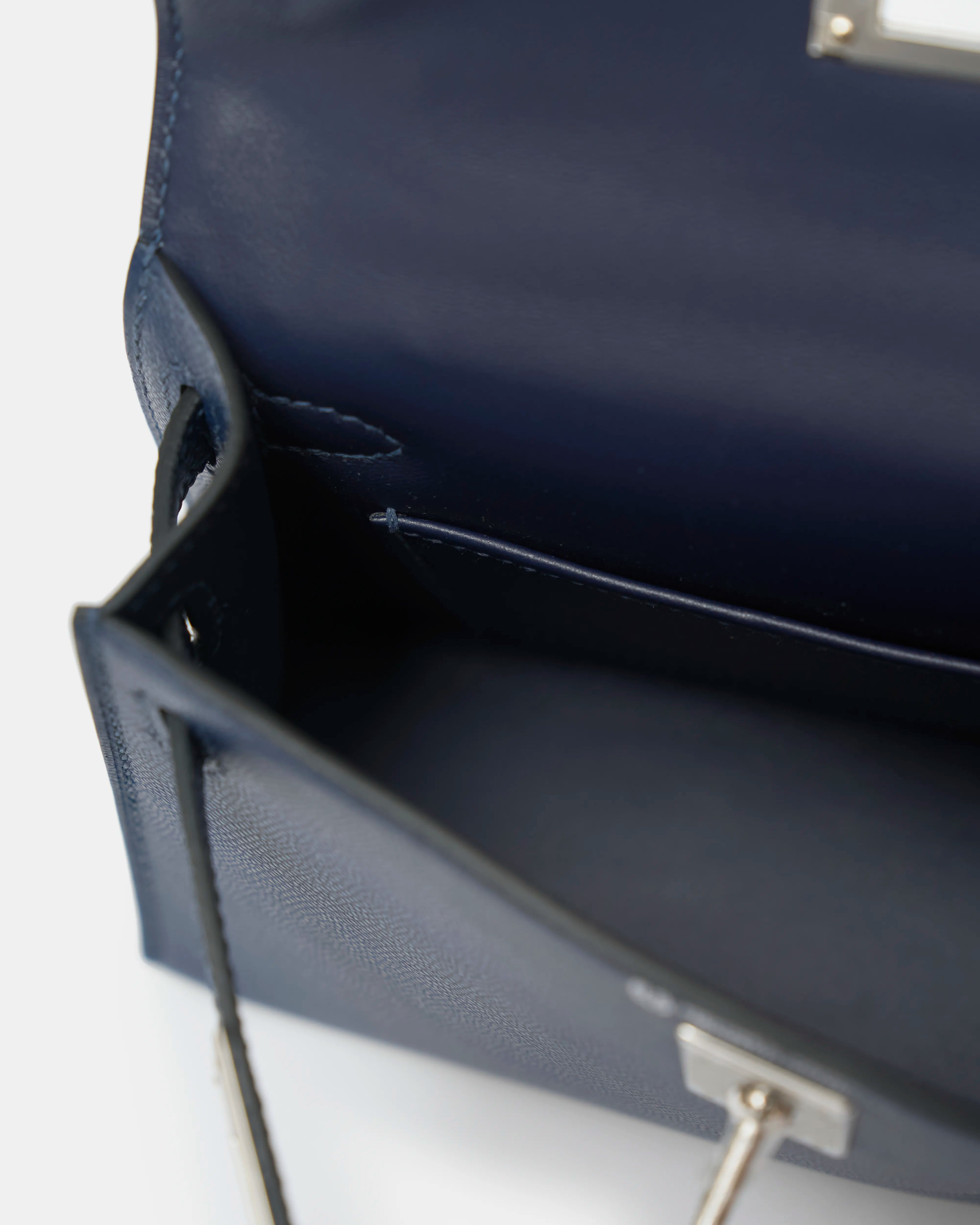 Hermès Mini Kelly Navy Lizard  Madame Leather PHW