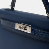 Hermès Mini Kelly Navy Lizard  Madame Leather PHW