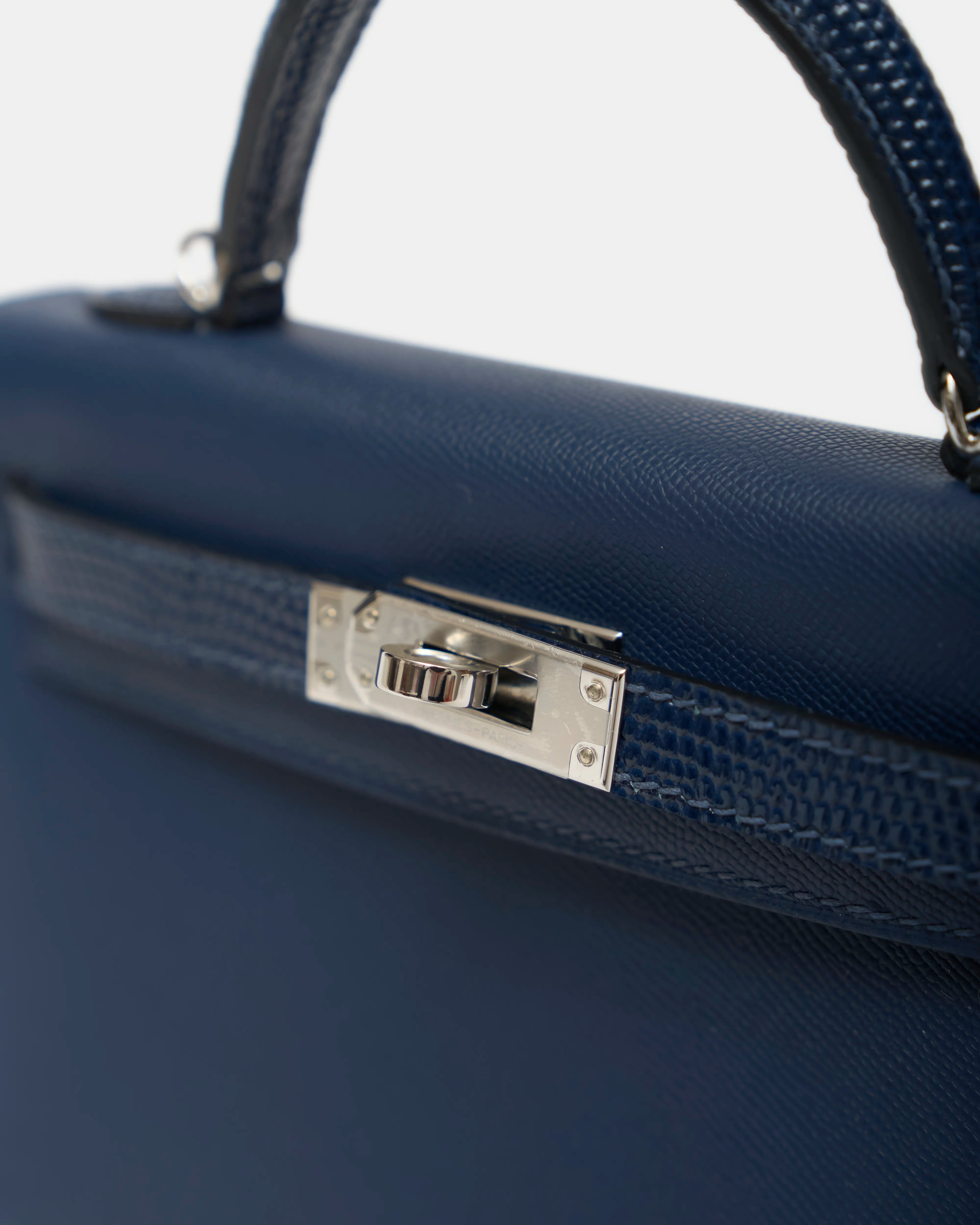Hermès Mini Kelly Navy Lizard  Madame Leather PHW