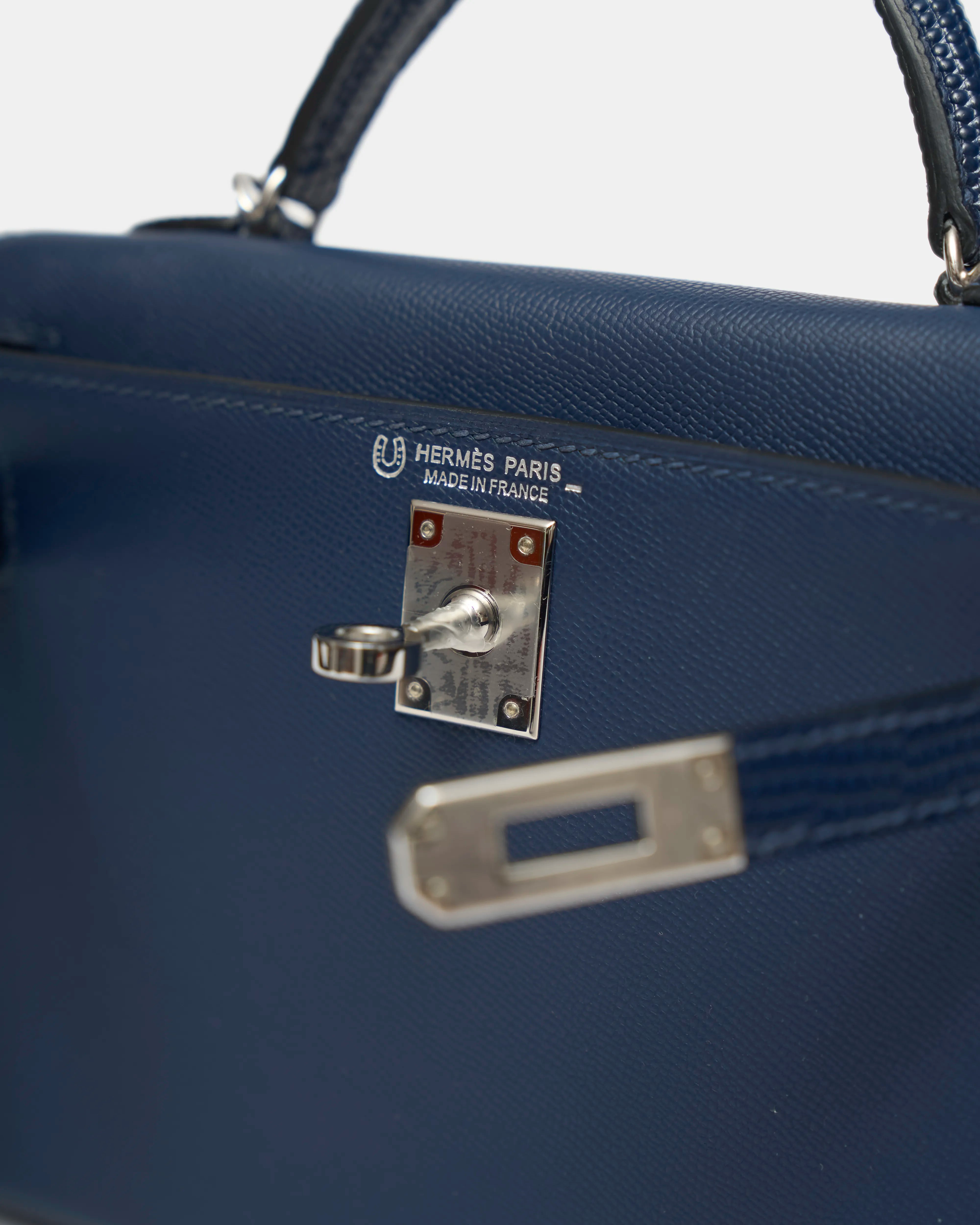 Hermès Mini Kelly Navy Lizard  Madame Leather PHW