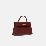 Hermès Mini Kelly 20 Rouge H Madame Leather GHW