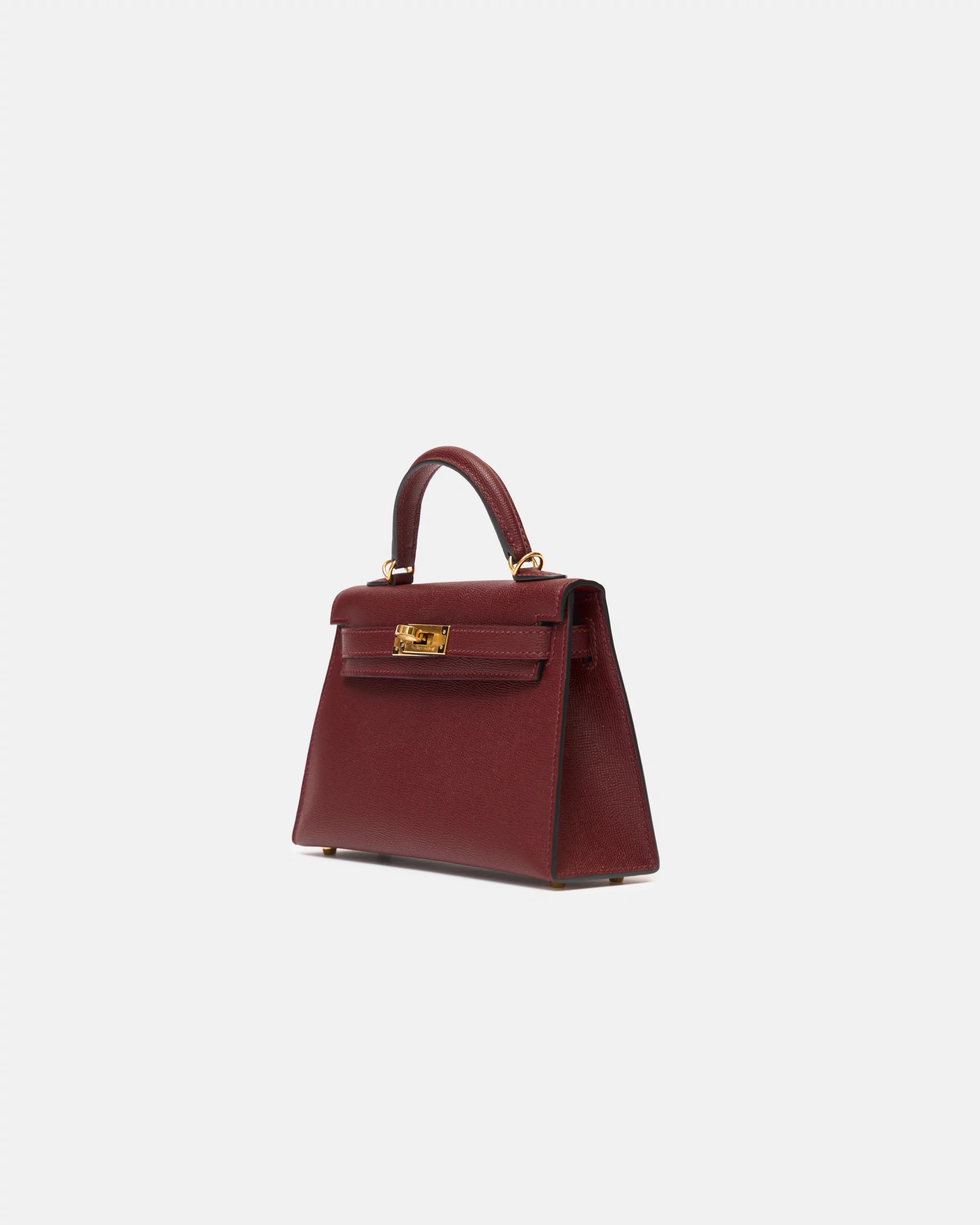Hermès Mini Kelly 20 Rouge H Madame Leather GHW