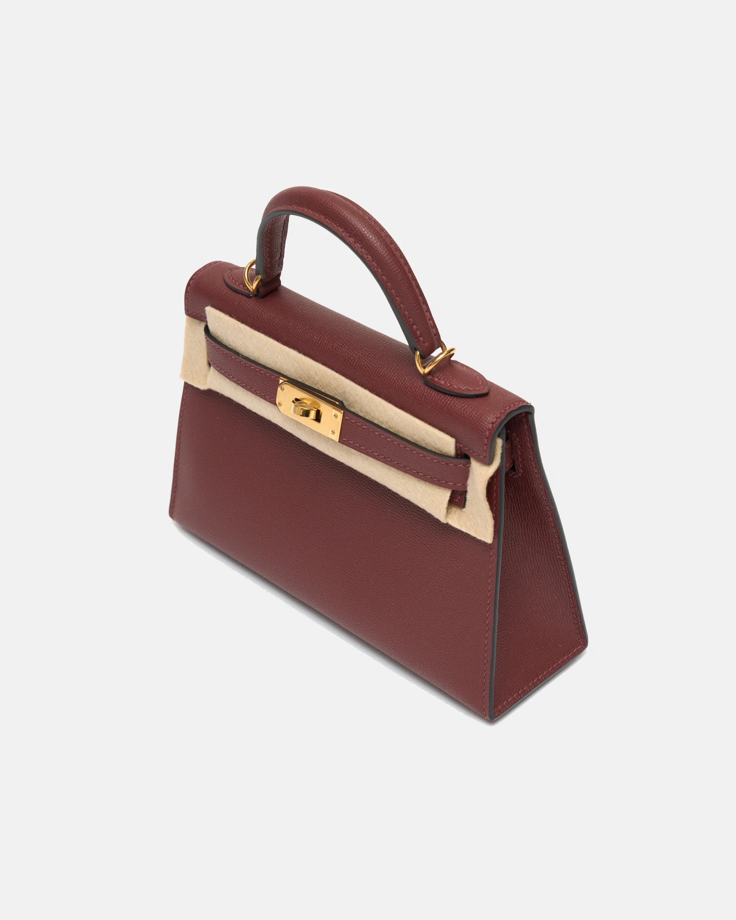 Hermès Mini Kelly 20 Rouge H Madame Leather GHW