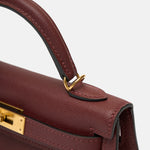 Hermès Mini Kelly 20 Rouge H Madame Leather GHW
