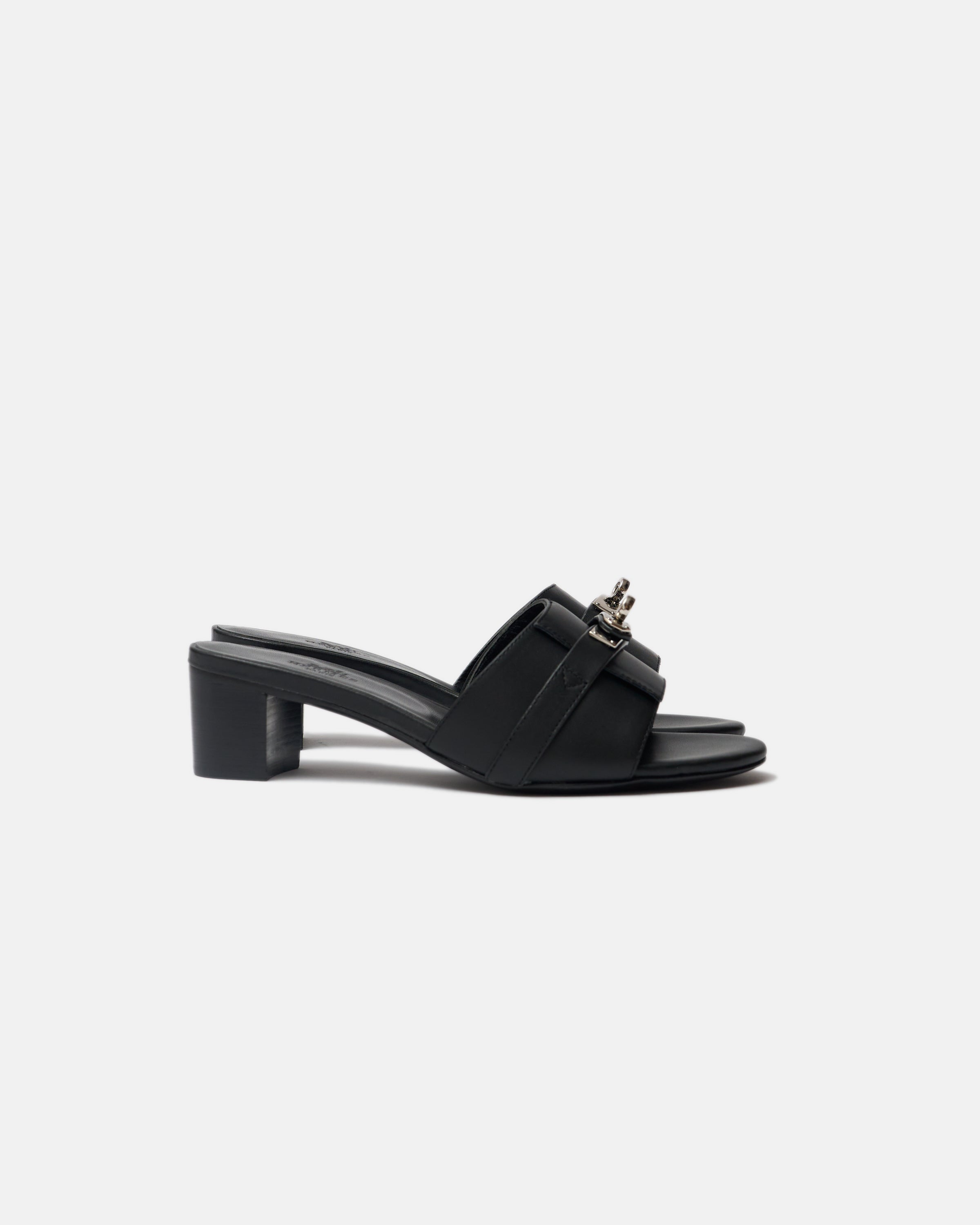 Hermès Candy Black PHW Sandals