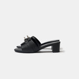 Hermès Candy Black PHW Sandals
