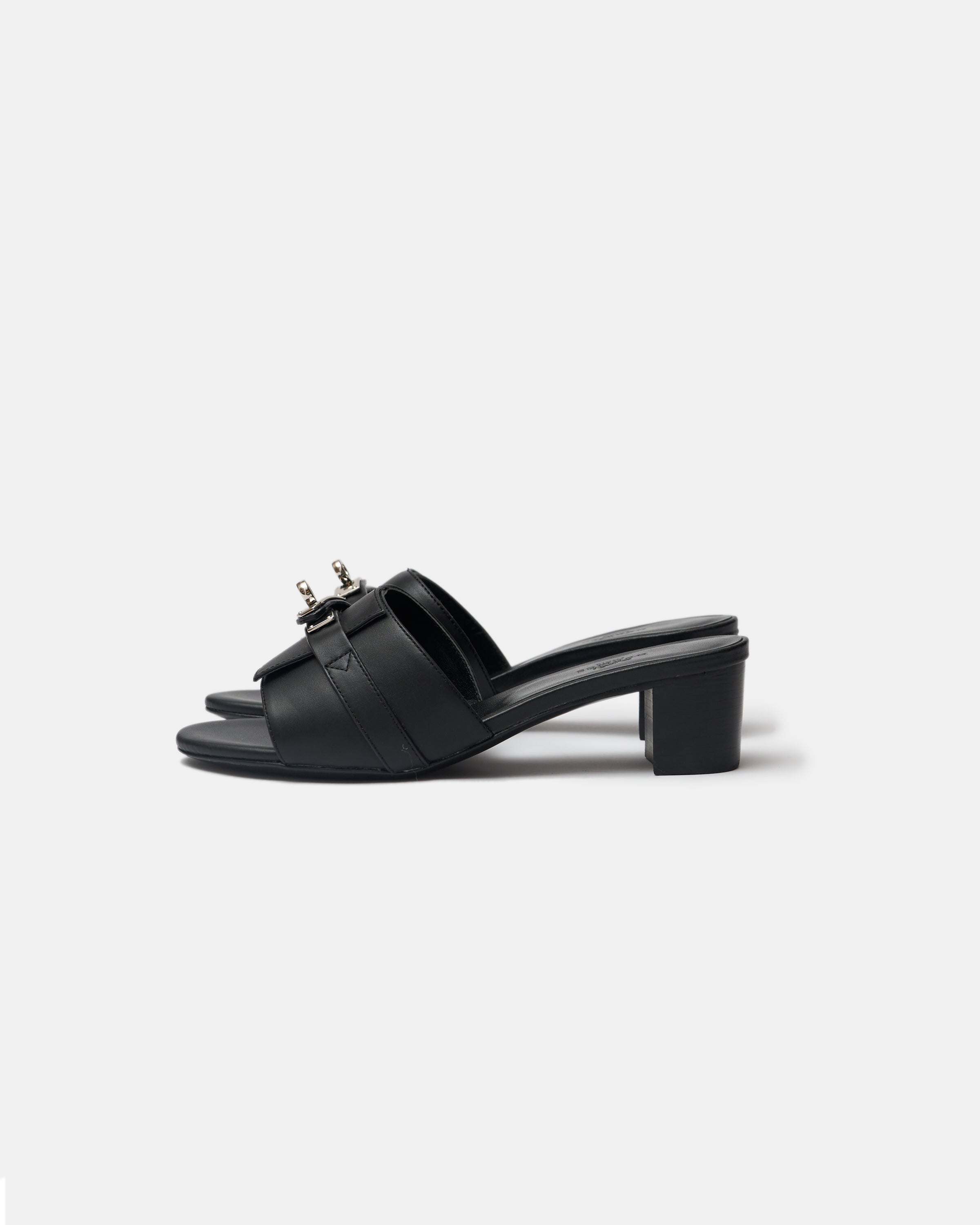Hermès Candy Black PHW Sandals