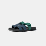 Hermès Chypre Bleu Celeste/Vert Oyat Epsom Sandals
