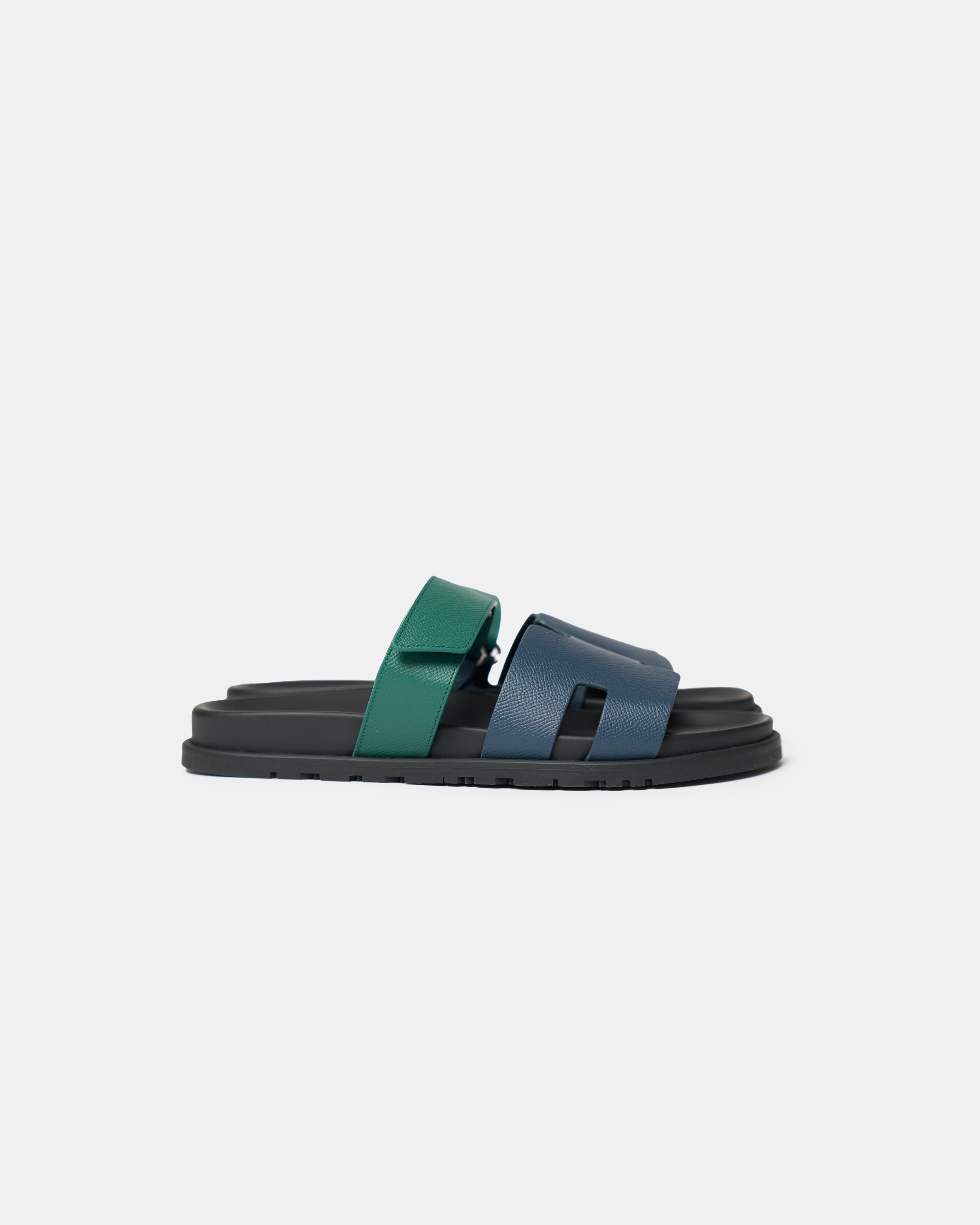 Hermès Chypre Bleu Celeste/Vertoyat Epsom Sandals