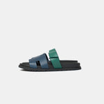 Hermès Chypre Bleu Celeste/Vert Oyat Epsom Sandals