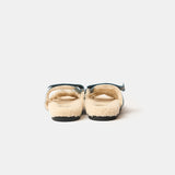 Hermès Chypre Peau Lainee Bleu Pinède / Écru Sandals