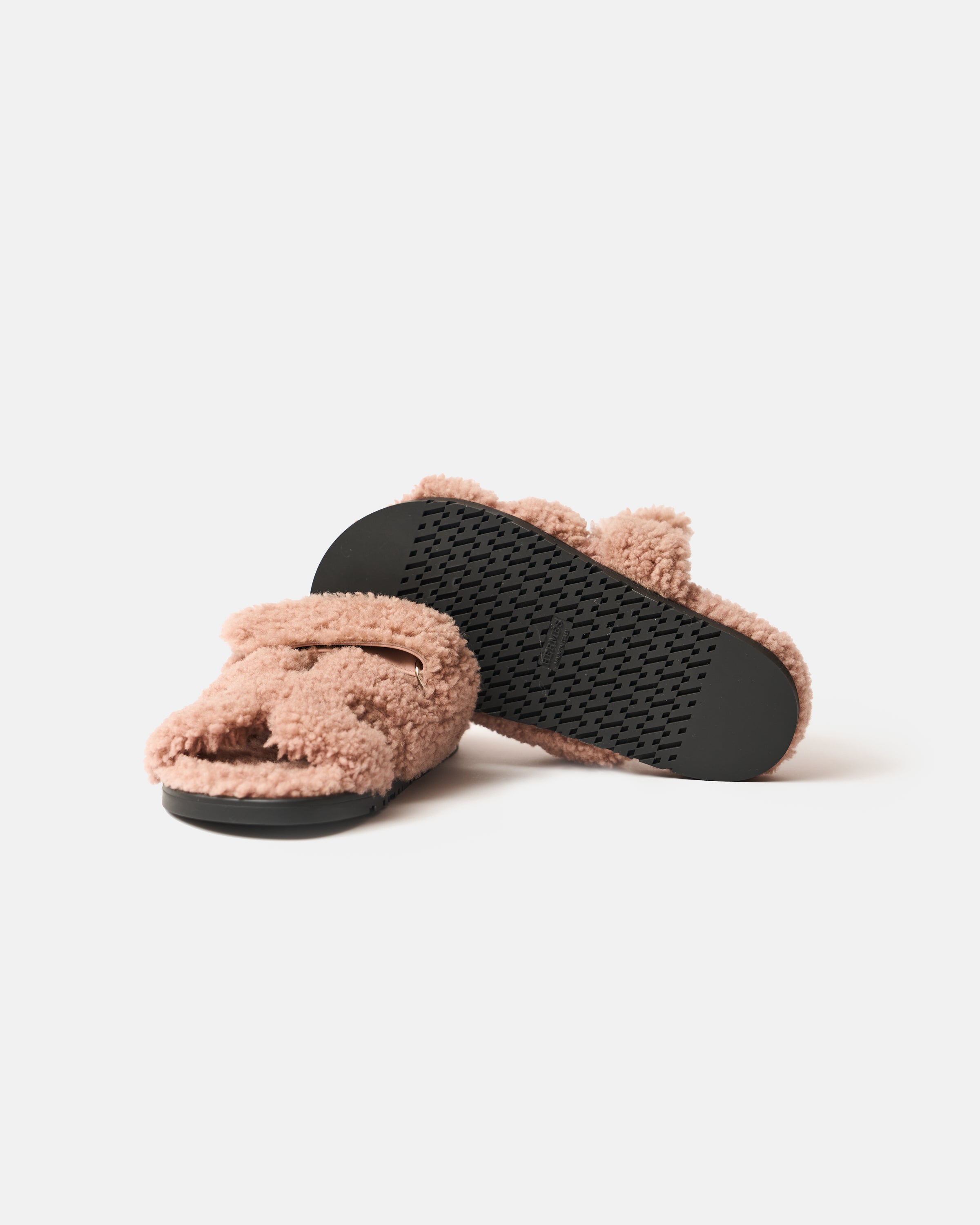 Hermès Chypre Bois De Santal Peau Lainee Sandals