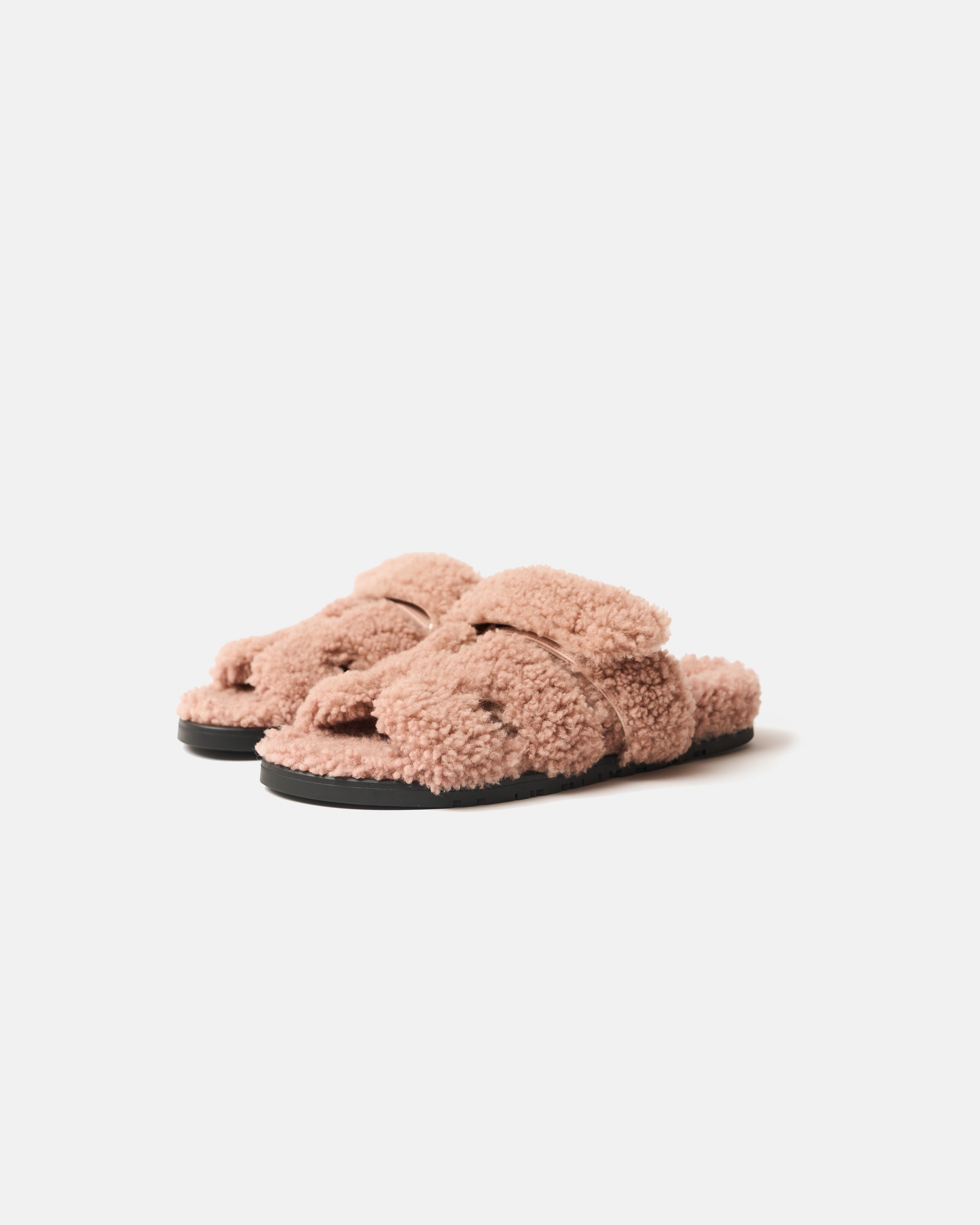 Hermès Chypre Bois De Santal Peau Lainee Sandals