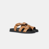 Hermès Chypre Naturel Embroidered Calfskin Sandals