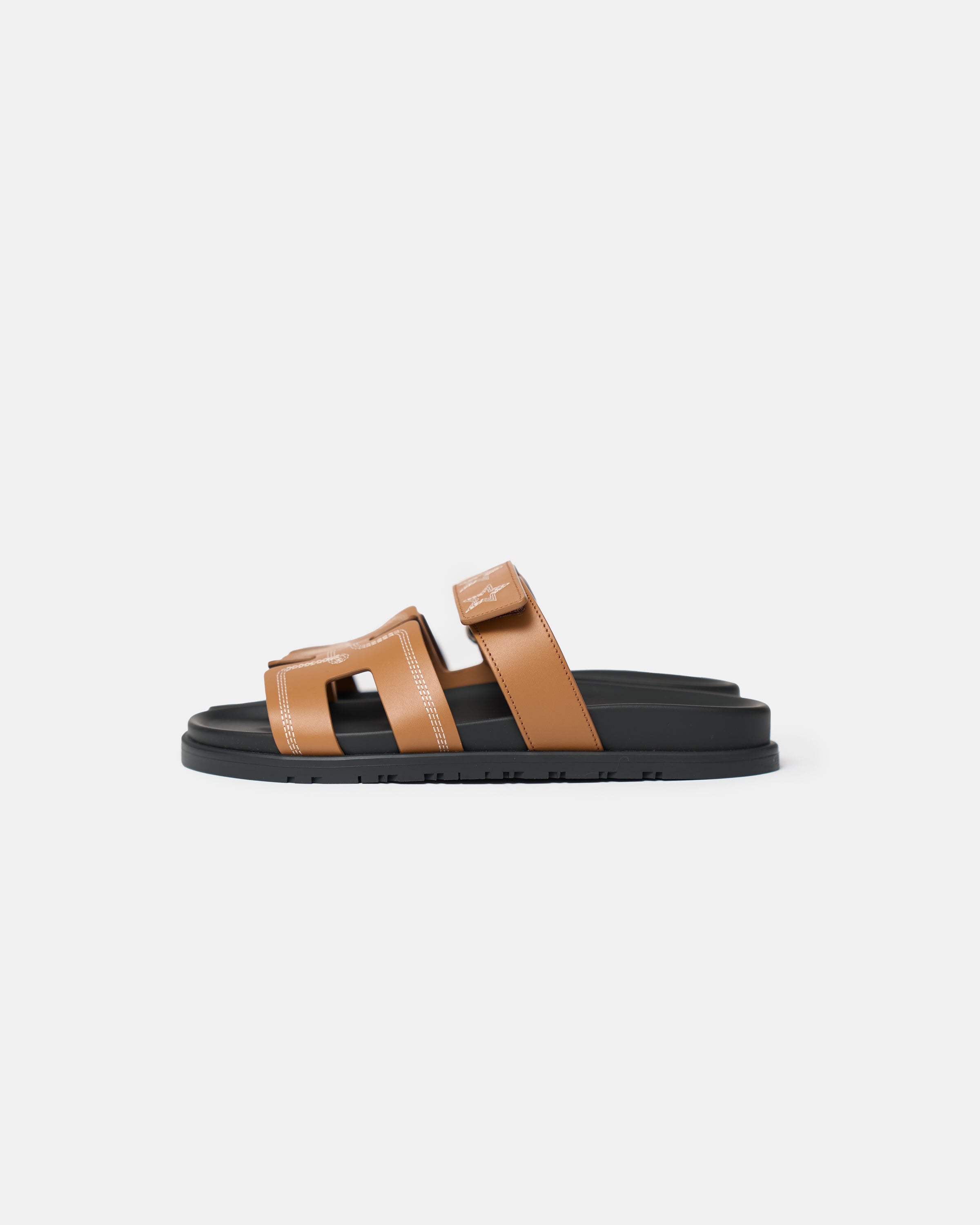 Hermès Chypre Naturel Embroidered Calfskin Sandals
