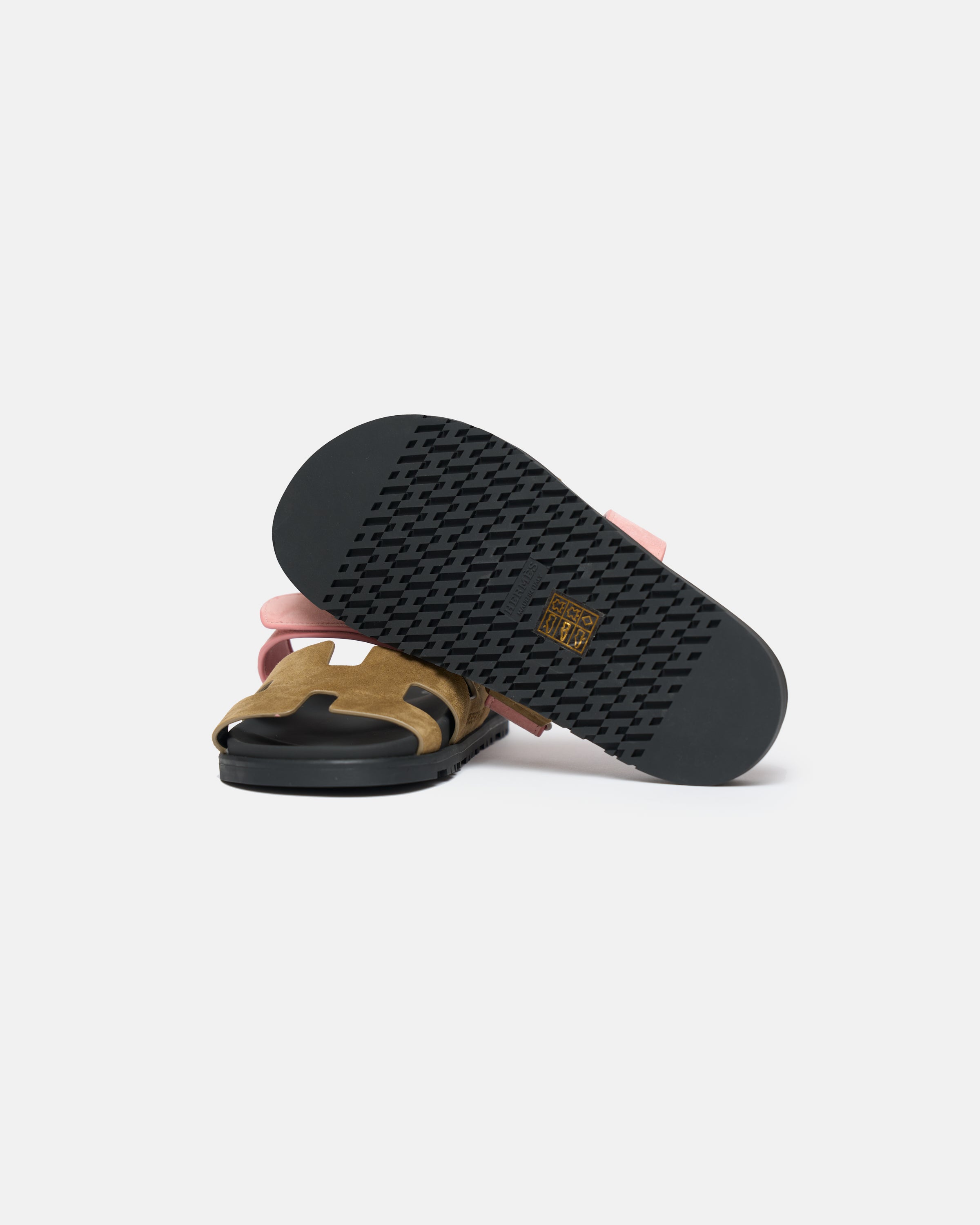 Hermès Chypre Toundra Rose Du Desert Suede Sandals
