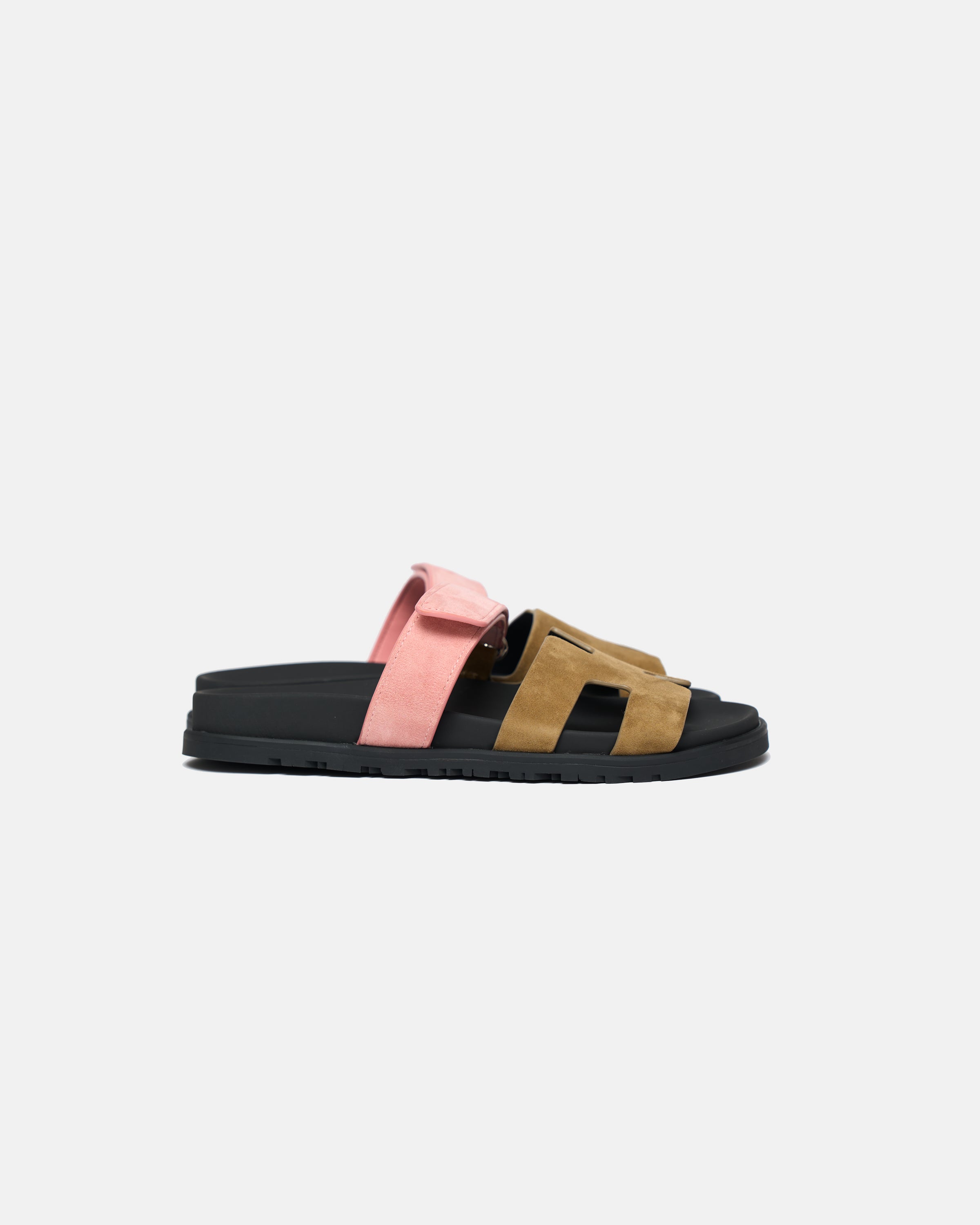 Hermès Chypre Toundra Rose Du Desert Suede Sandals