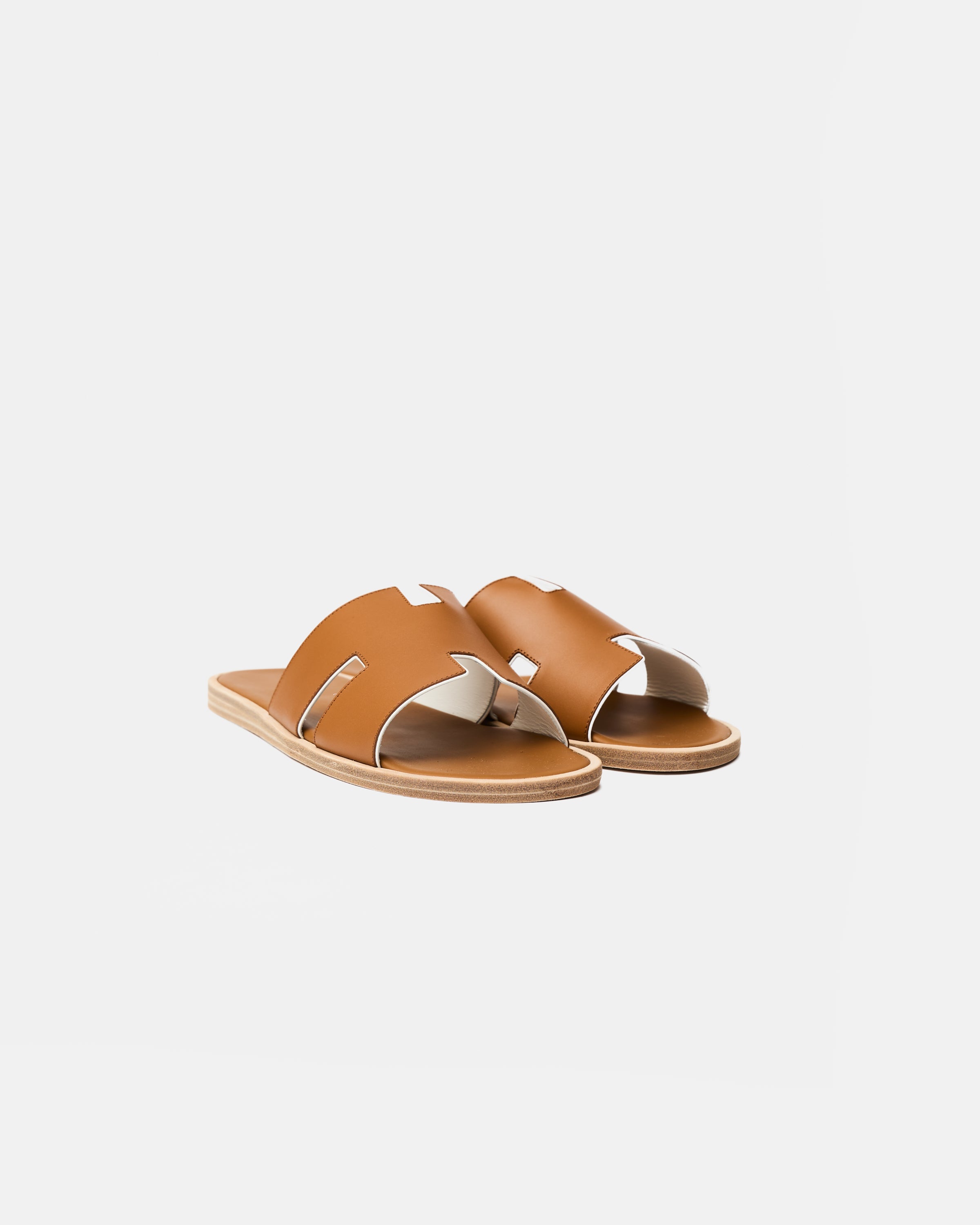Hermès Izmir Naturel/Blanc Sandals