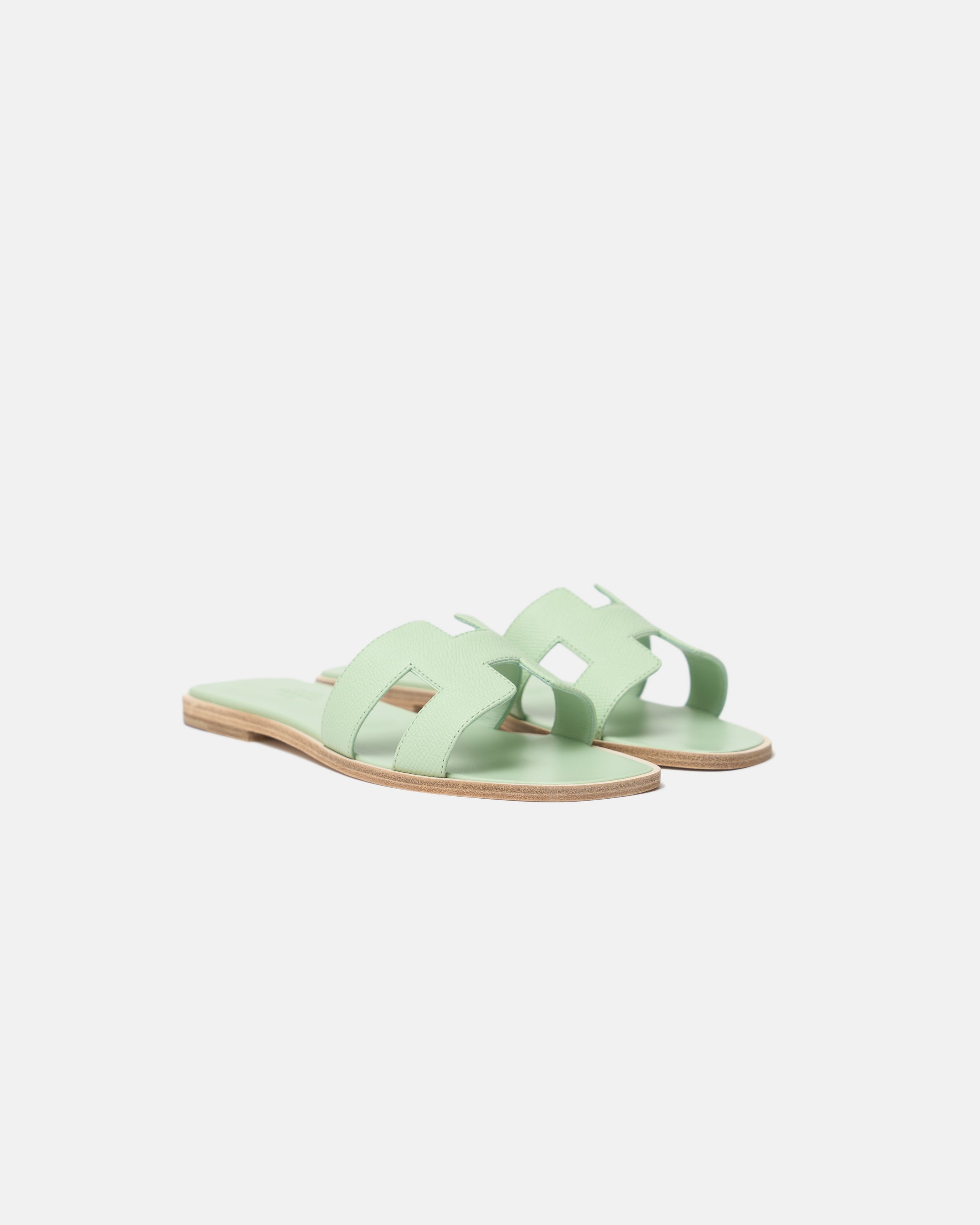 Hermès Oran Vert Jade Epsom Sandals