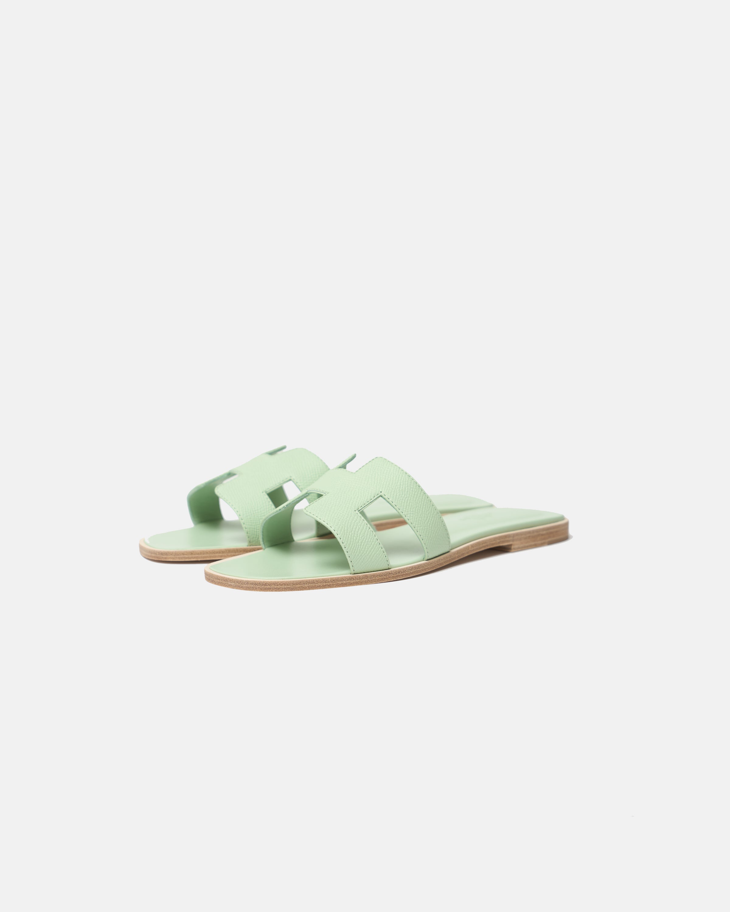 Hermès Oran Vert Jade Epsom Sandals
