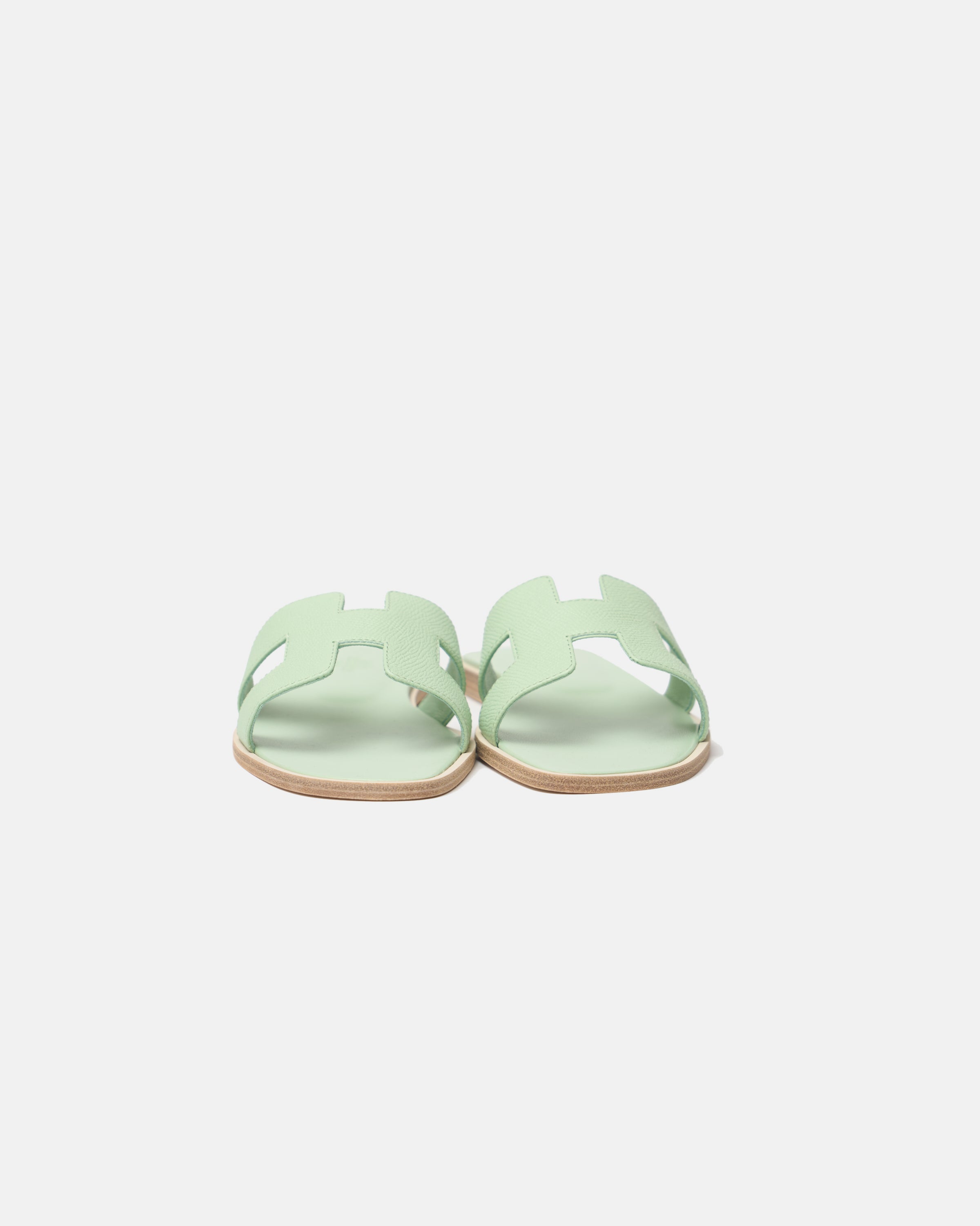 Hermès Oran Vert Jade Epsom Sandals