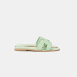 Hermès Oran Vert Jade Epsom Sandals