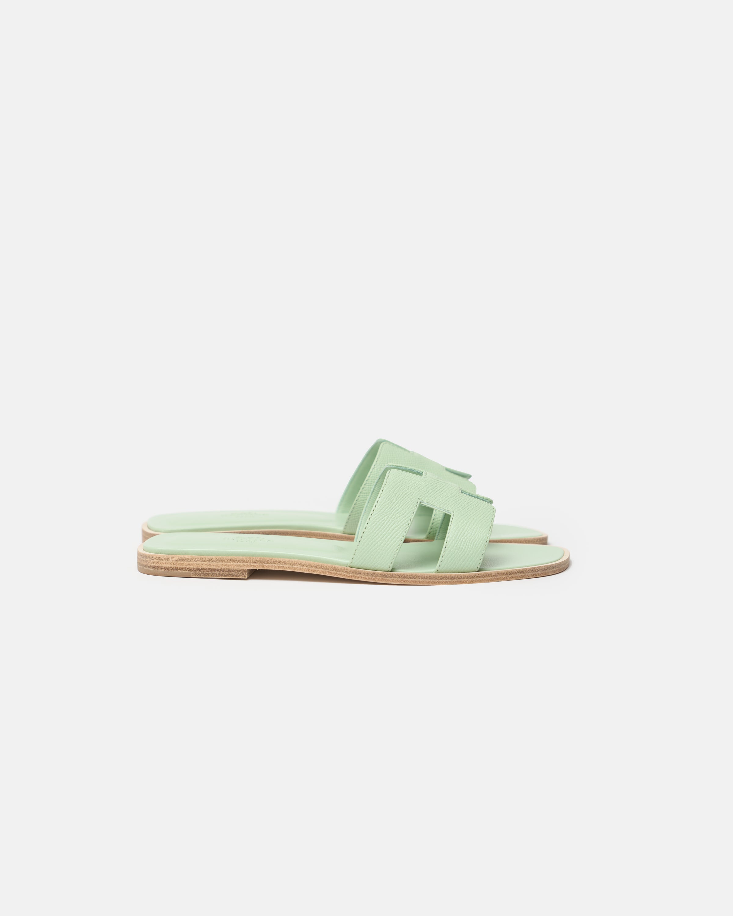 Hermès Oran Vert Jade Epsom Sandals