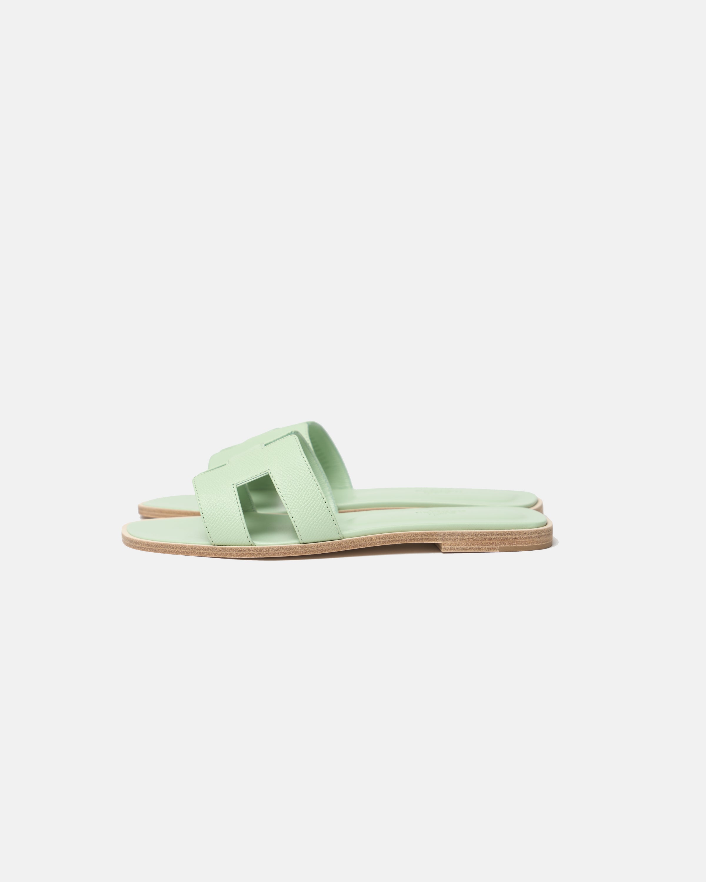 Hermès Oran Vert Jade Epsom Sandals
