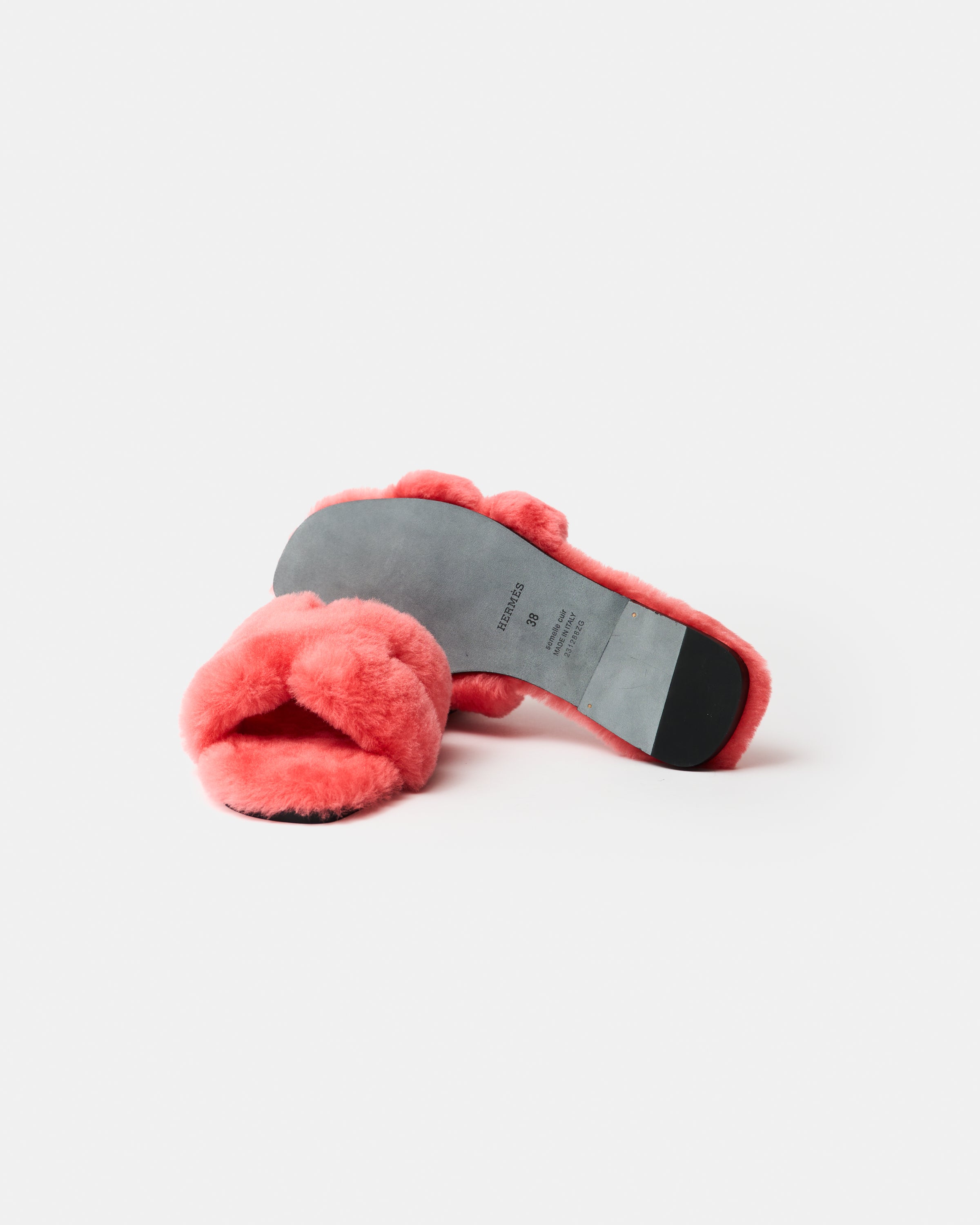 Hermès Oran Peau Lainee Rose Du Desert Sandals