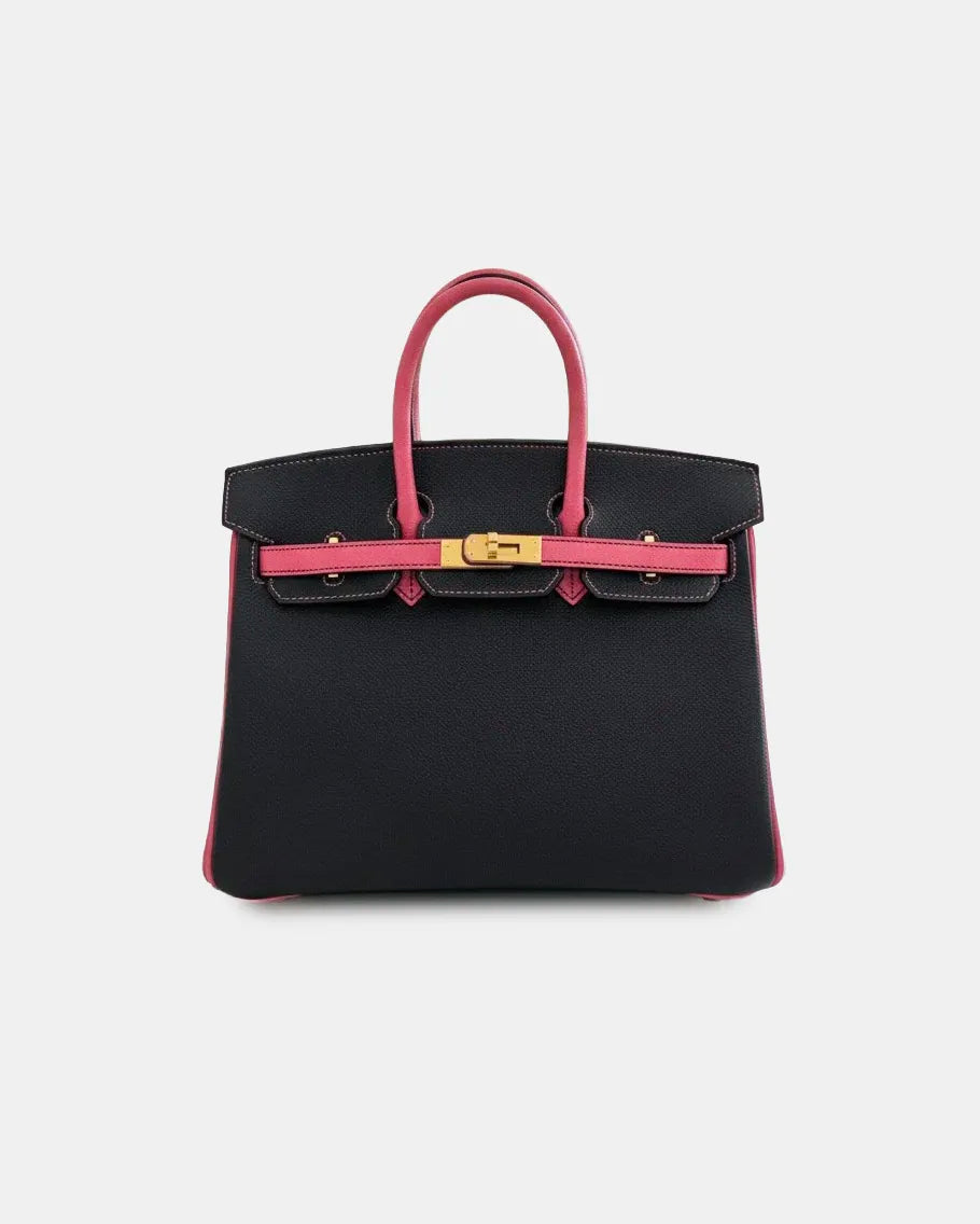 Hermès Birkin 25 Black/Rose Azalee Epsom Brushed GHW