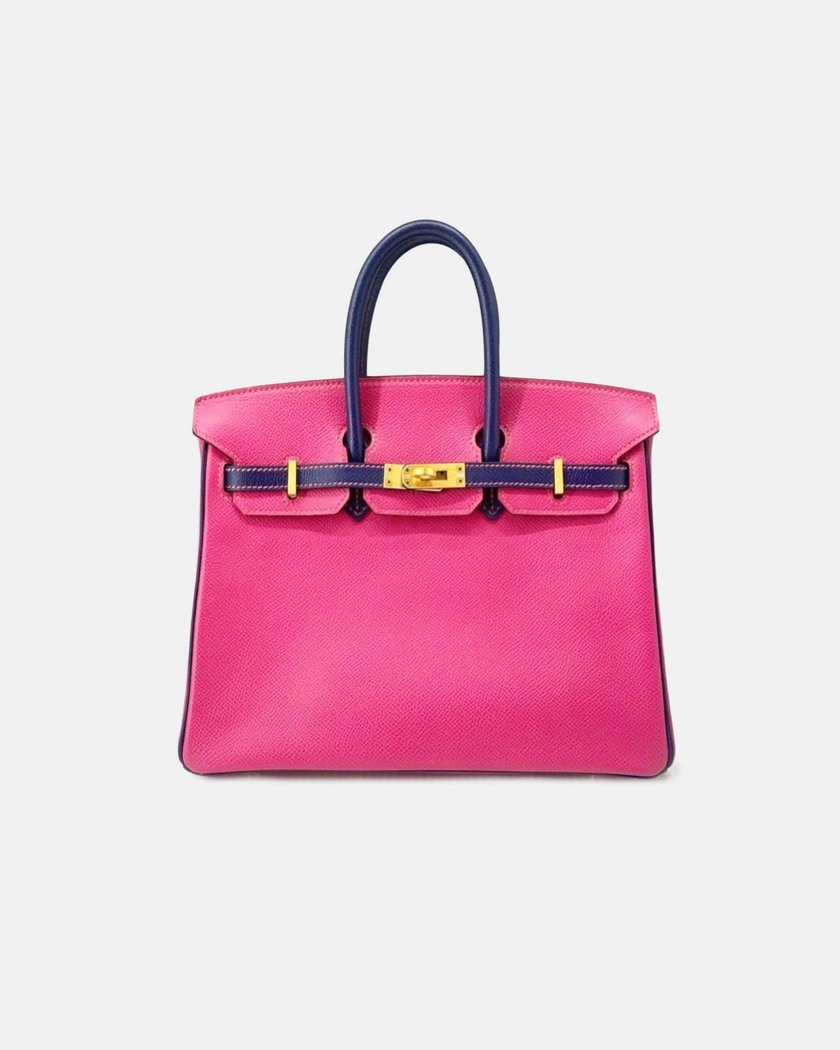 Hermès Birkin 25 Rose Tyrien/Blue Electric Epsom Brushed GHW
