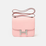 Hermès Mini Constance 18 Rose Sakura Chevre Mysore PHW