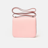 Hermès Mini Constance 18 Rose Sakura Chevre Mysore PHW