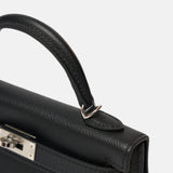 Hermès Mini Kelly 20 Black Epsom PHW