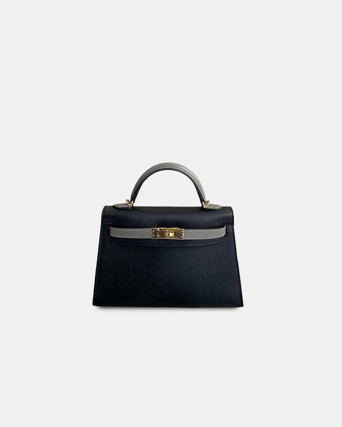 Hermès Mini Kelly 20 BlackGris Meyer Epsom GHW