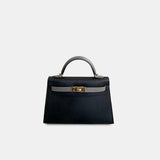 Hermès Mini Kelly 20 BlackGris Meyer Epsom GHW