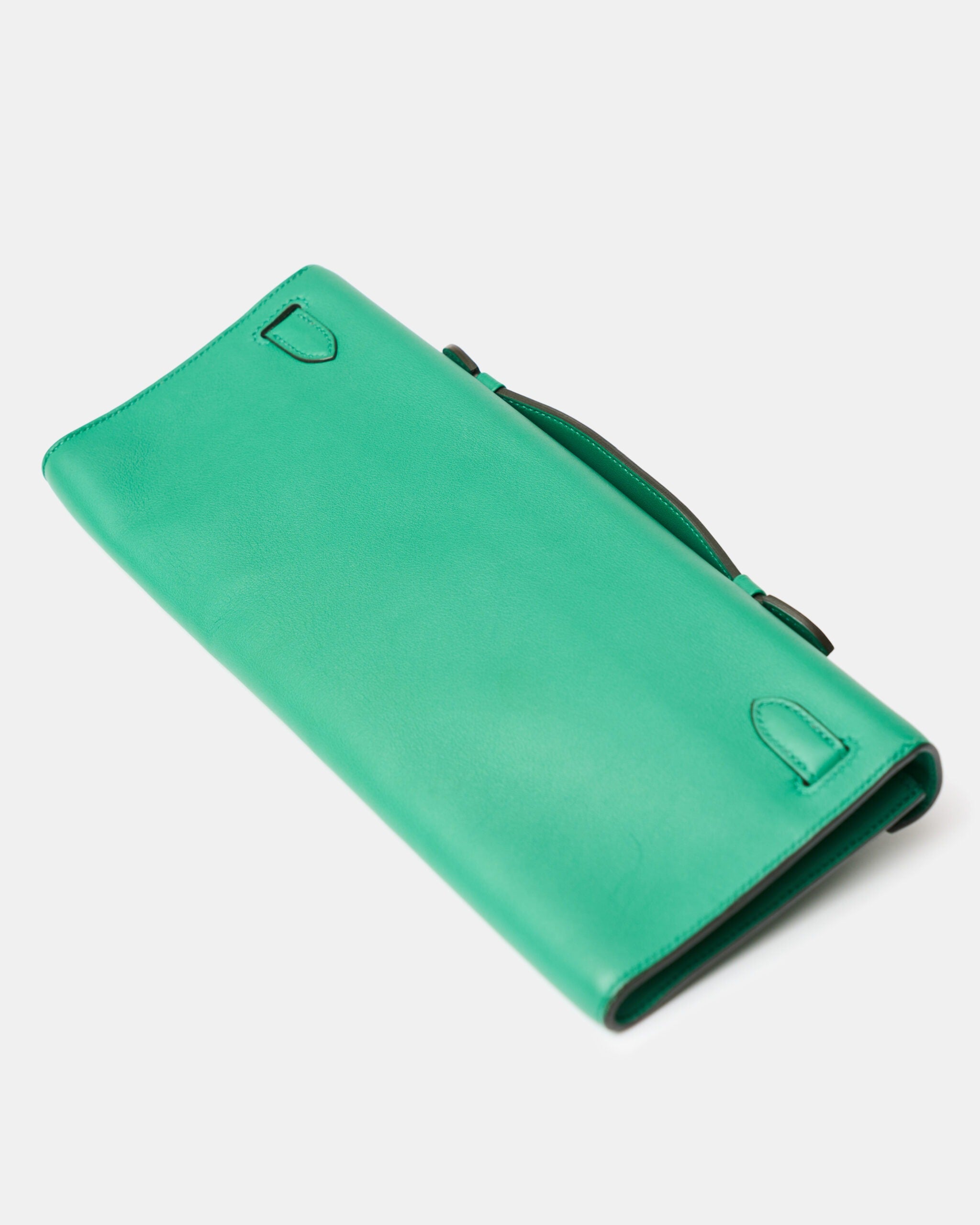 Hermès Kelly Cut Clutch Vert Bamboo Swift GHW