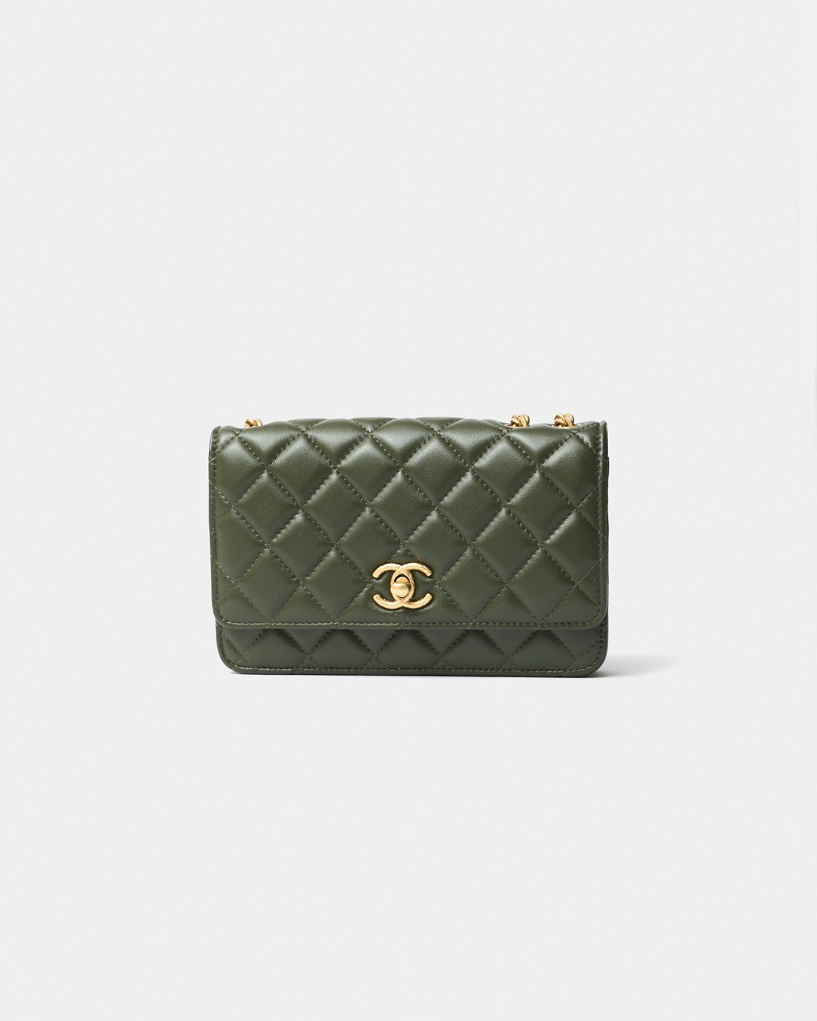 Chanel Wallet on Chain Olive Green Lambskin GHW