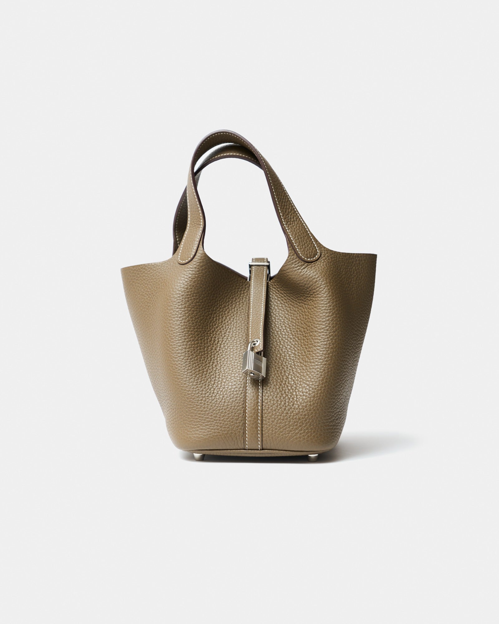 Hermès Mini Picotin 18 Etoupe Clemence PHW