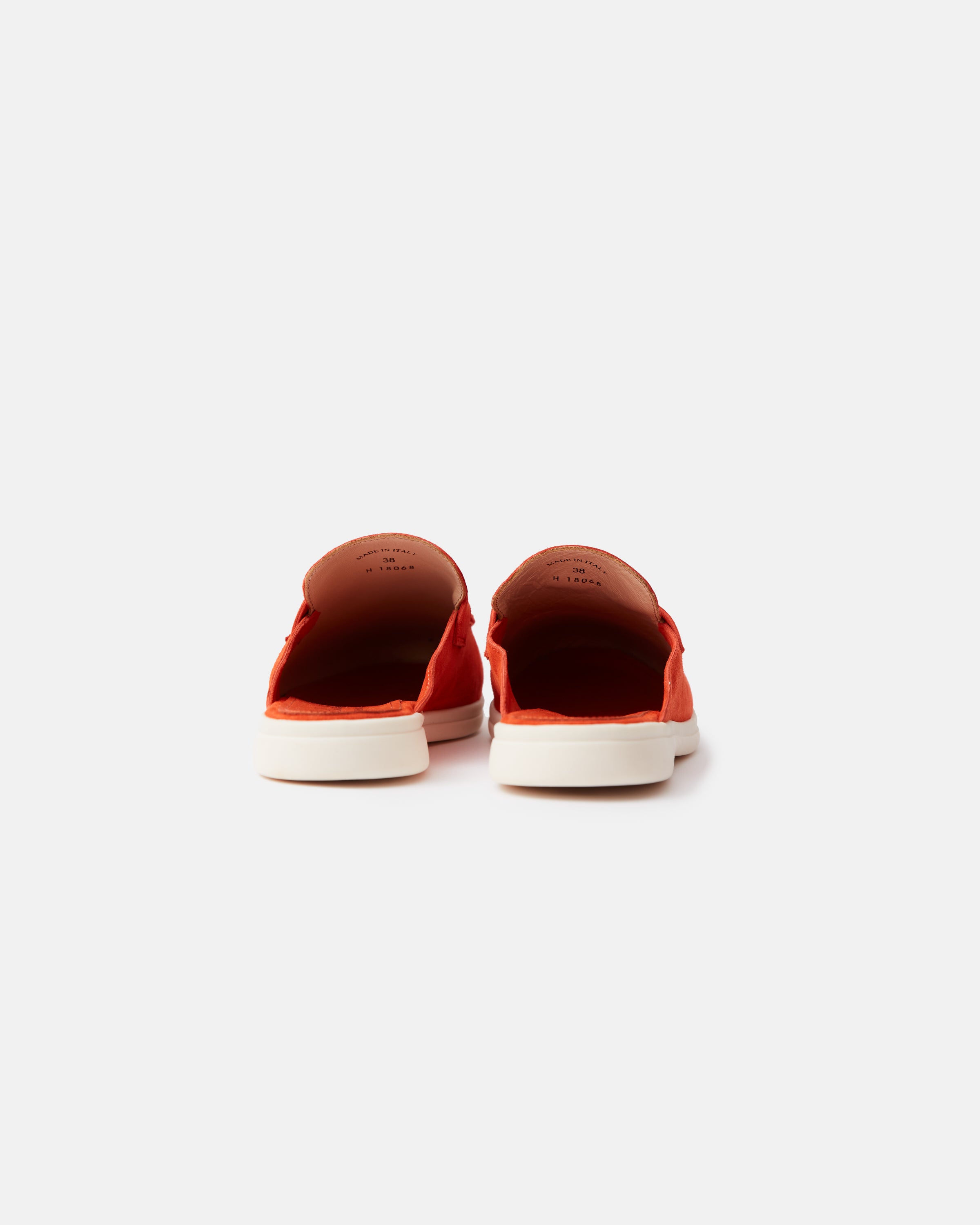 Loro Piana Summer Charms Walk Babouche Orange Loafers