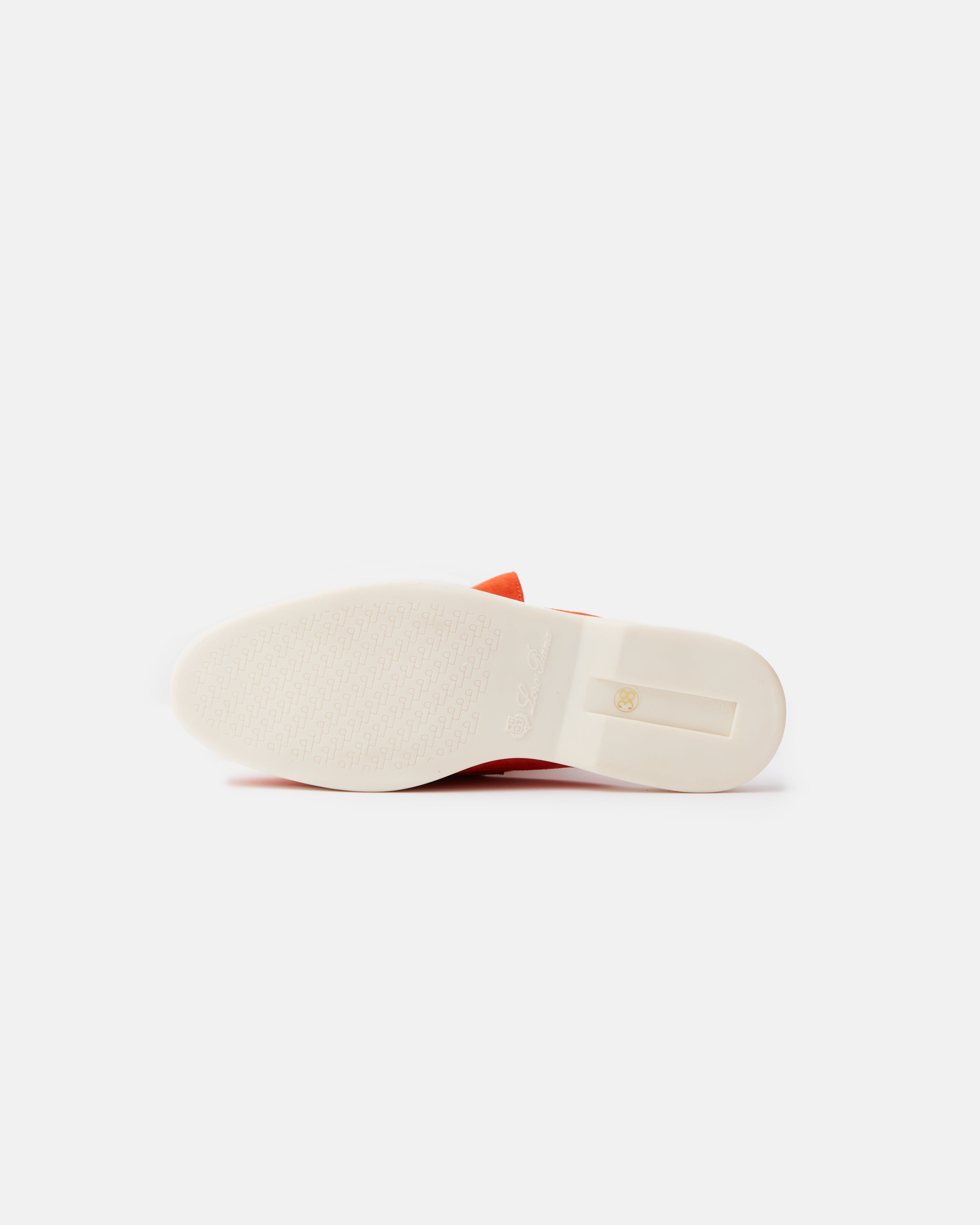 Loro Piana Summer Charms Walk Babouche Orange Loafers